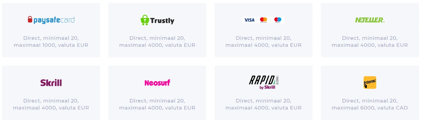 Betaalmethoden bij Mason Slots – storten en uitbetalen via Trustly, Skrill en Neteller